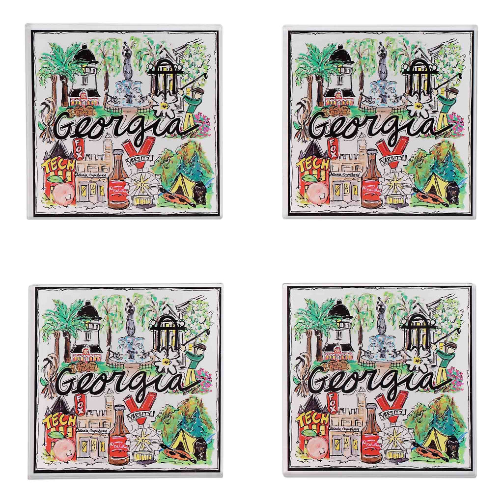 Glory Haus - State of Georgia Icon Acrylic Coaster Set/4