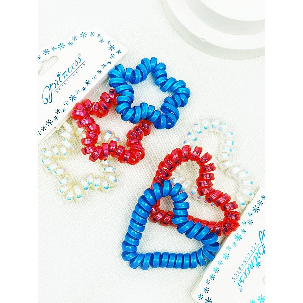 Love and Repeat - Star and Heart USA Theme Cord Hair Tie Set