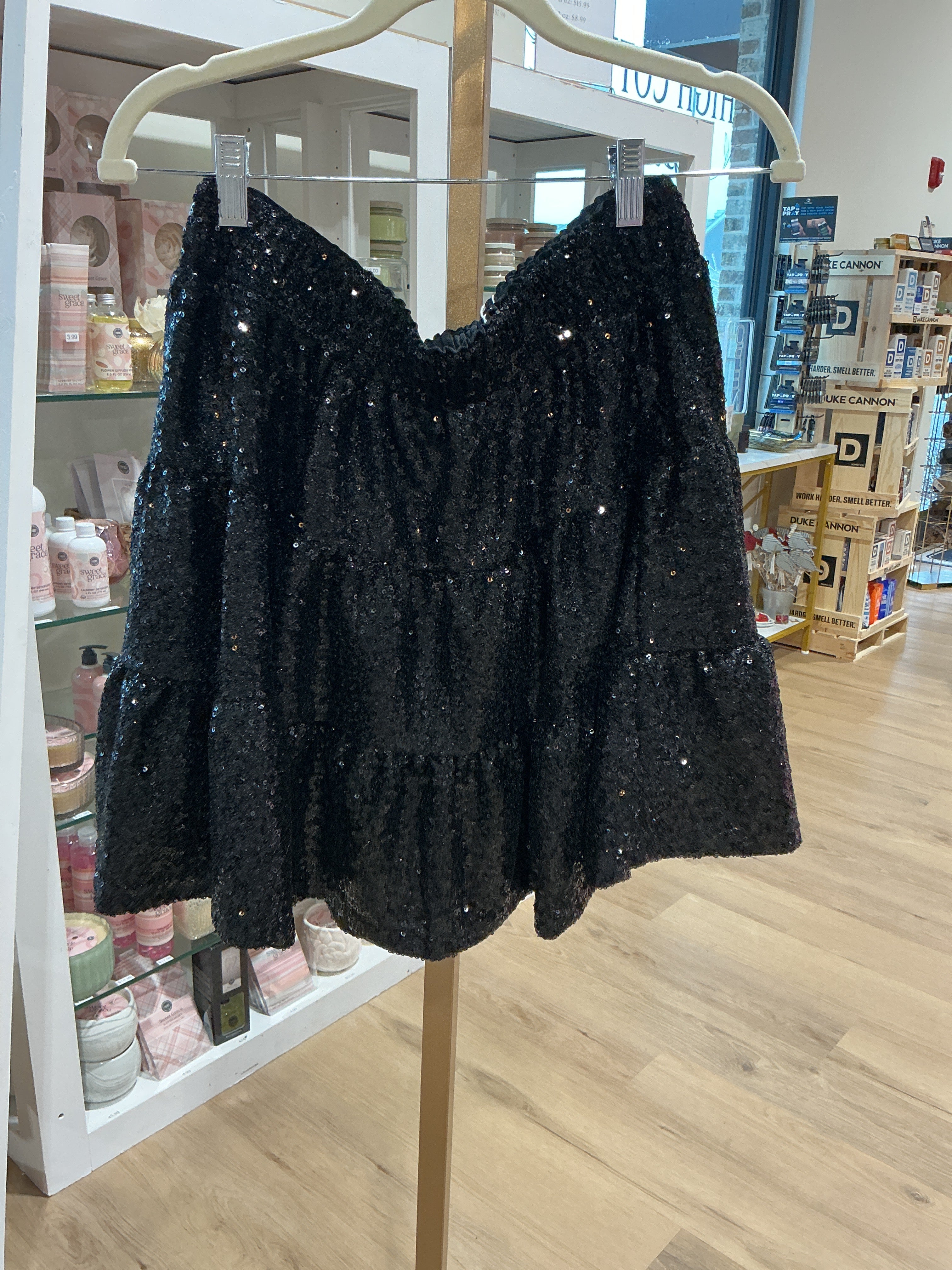 Black Sequin Skirt