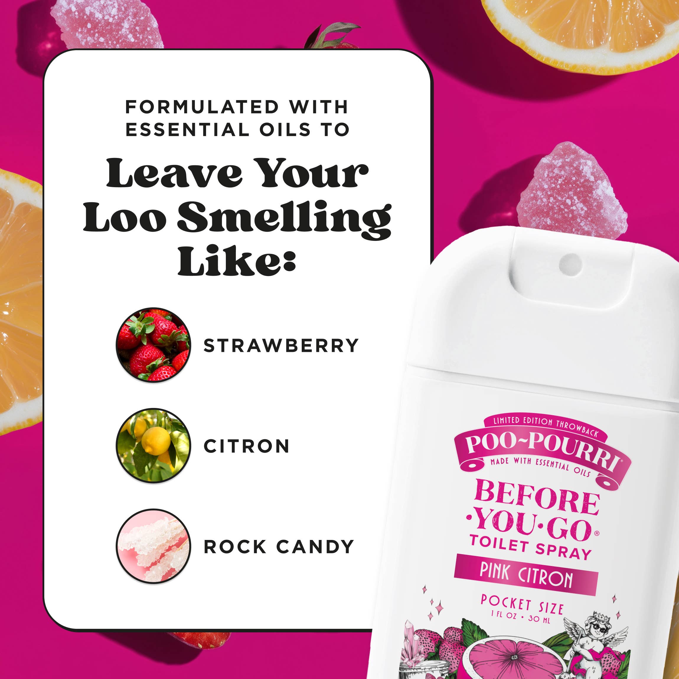 ~Pourri - Poo~Pourri Pink Citron 1oz Pocket Sprayer, Pouched