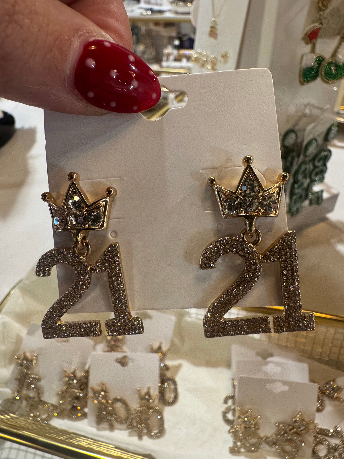 Gold Birthday Age Earrings