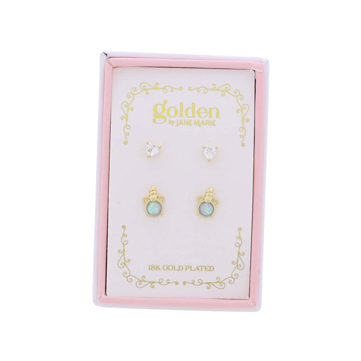 Kid’s Golden Sweetheart Earrings