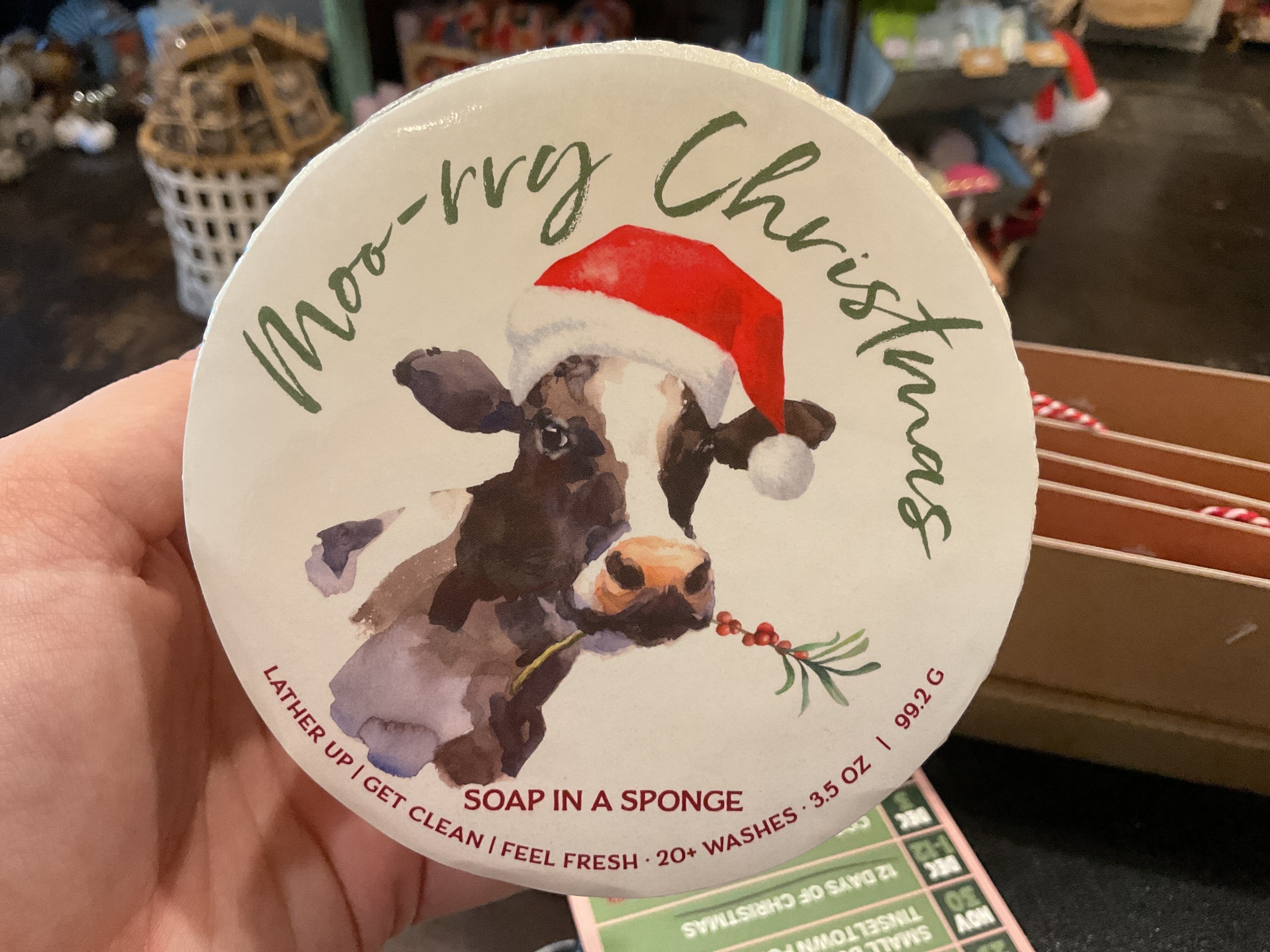 Moo-rry Christmas Soap Sponge