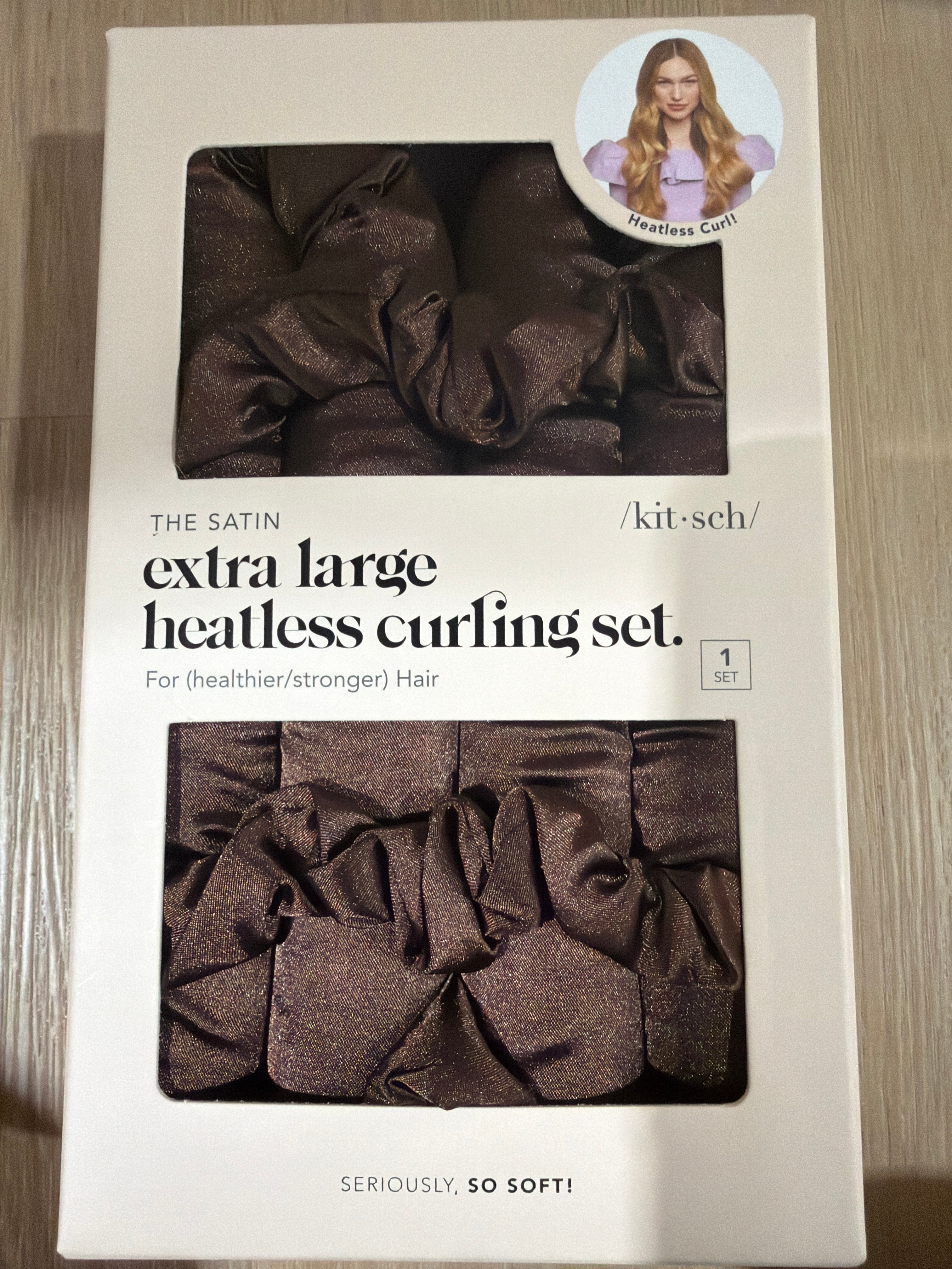 XL Satin Heatless Curling Set - Chocolate