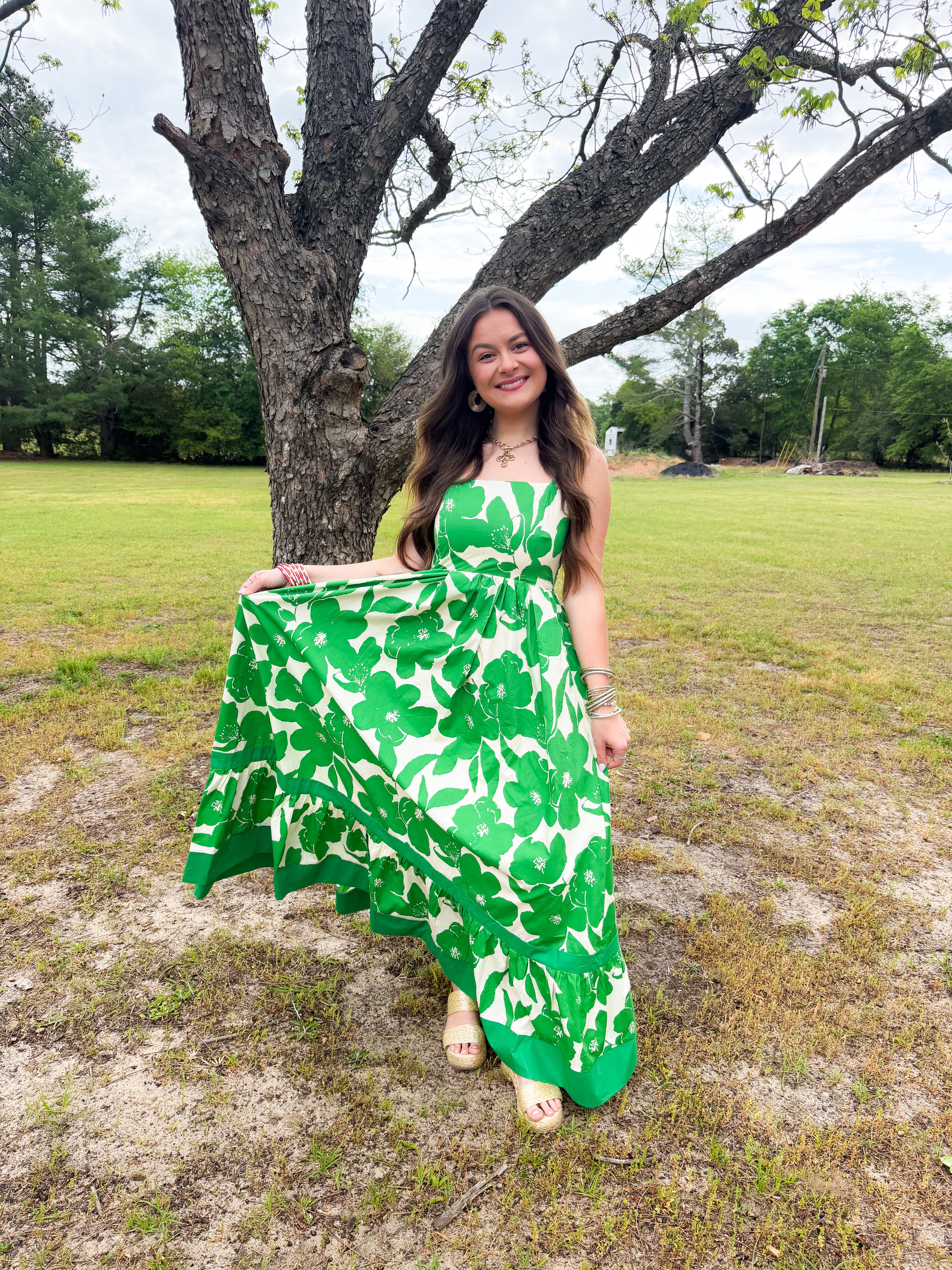 FLORAL TIERED MAXI DRESS - 6658D