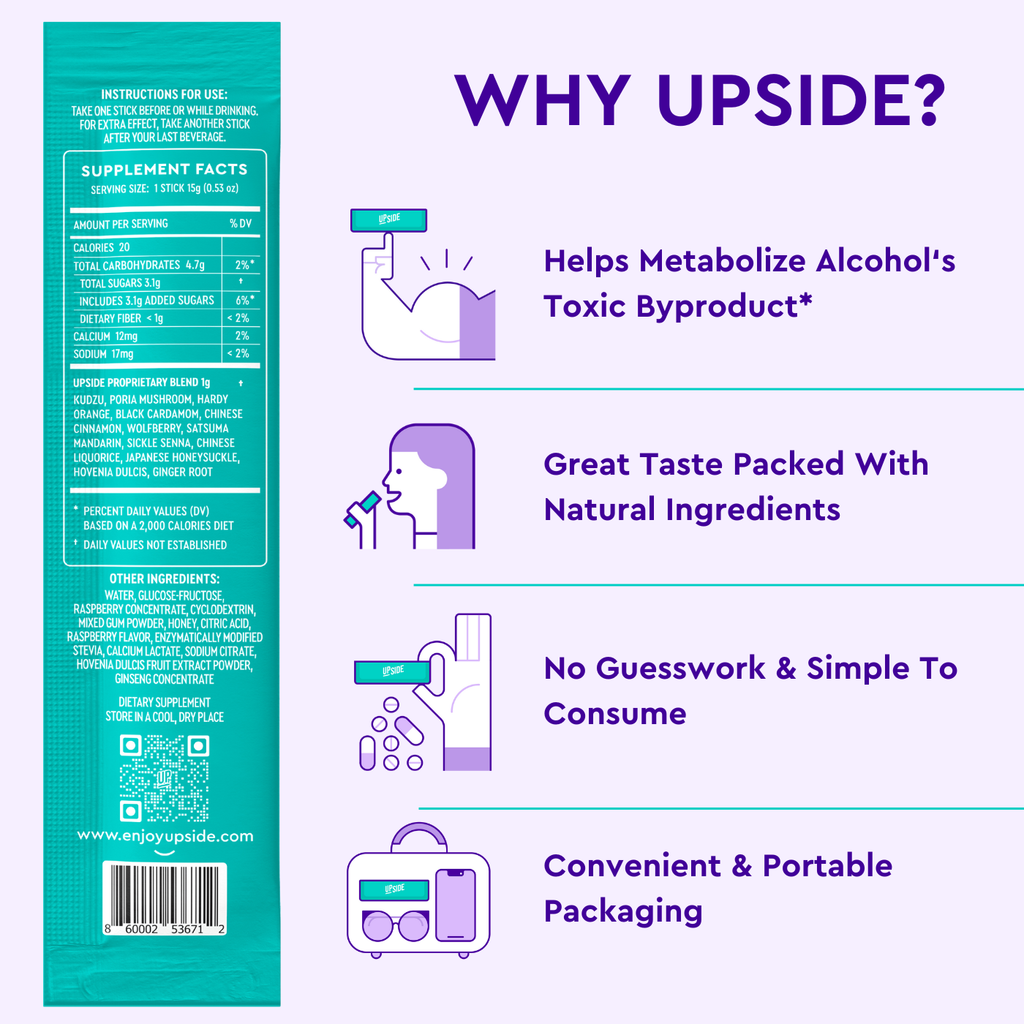 Upside - Before Alcohol Hangover Sticks - UPSIDE Before Drinking Hangover Sticks - Party Box (30-Pack)
