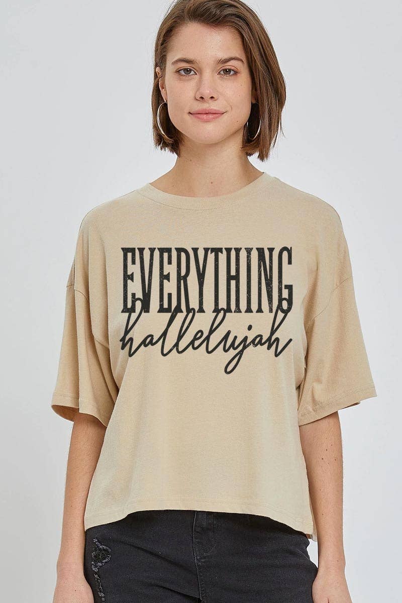 Everything Hallelujah Graphic Relaxed Crop Top