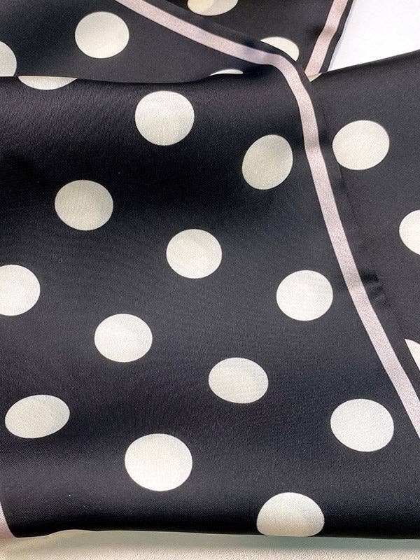 Sheer Trend - Vintage Polka-Dot Striped Printed Scarf