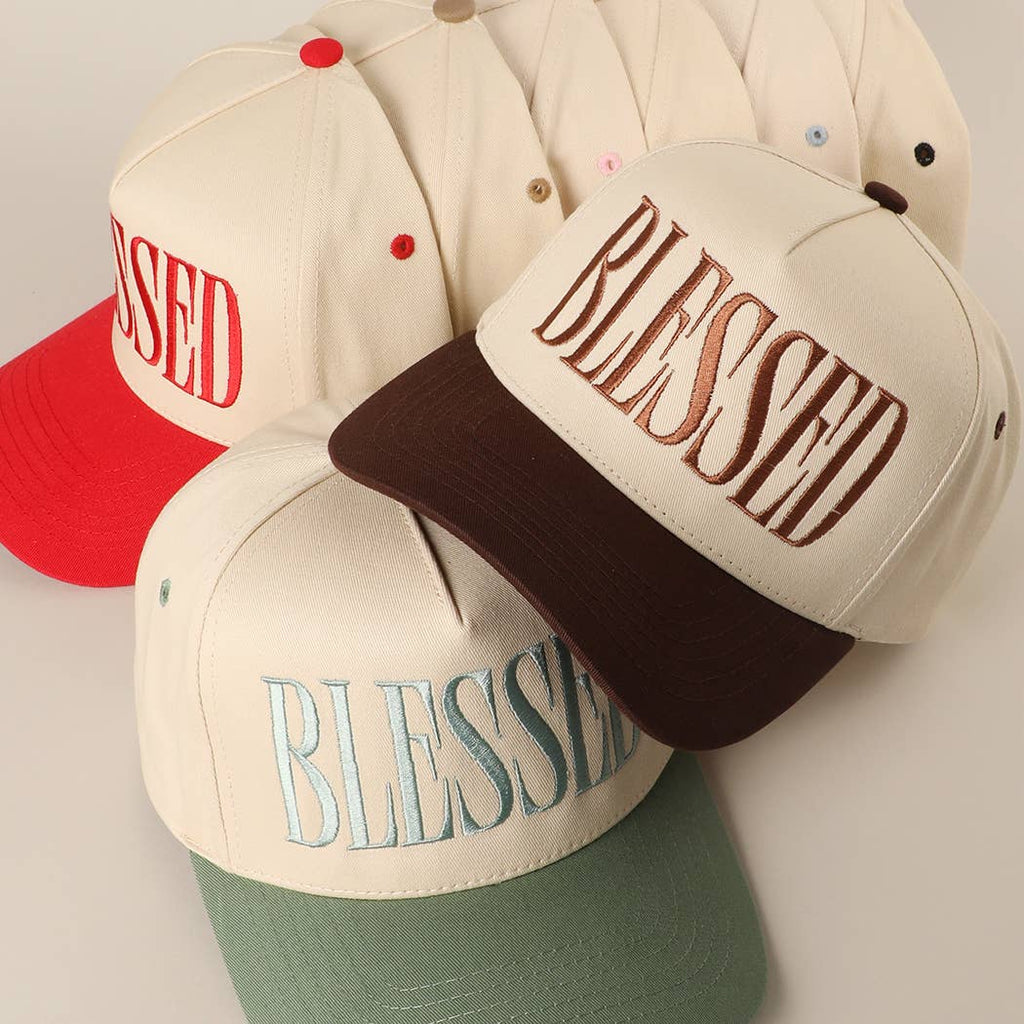 Fashion City - BLESSED Lettering Embroidery Baseball Cap