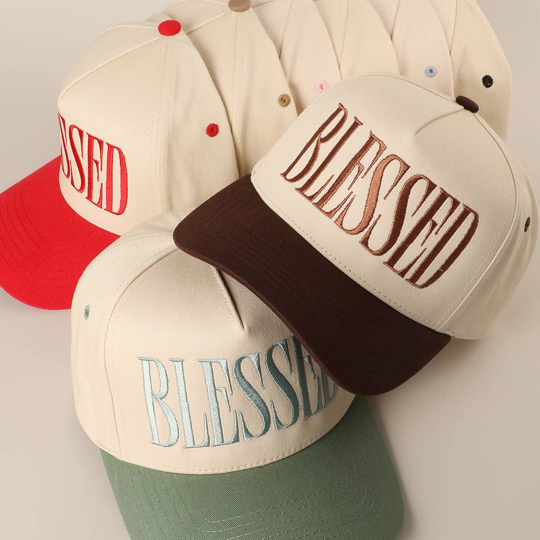 Fashion City - BLESSED Lettering Embroidery Baseball Cap