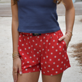 Girlie Girl Originals - LM-SH-1002 RED  STAR BOXER SHORT