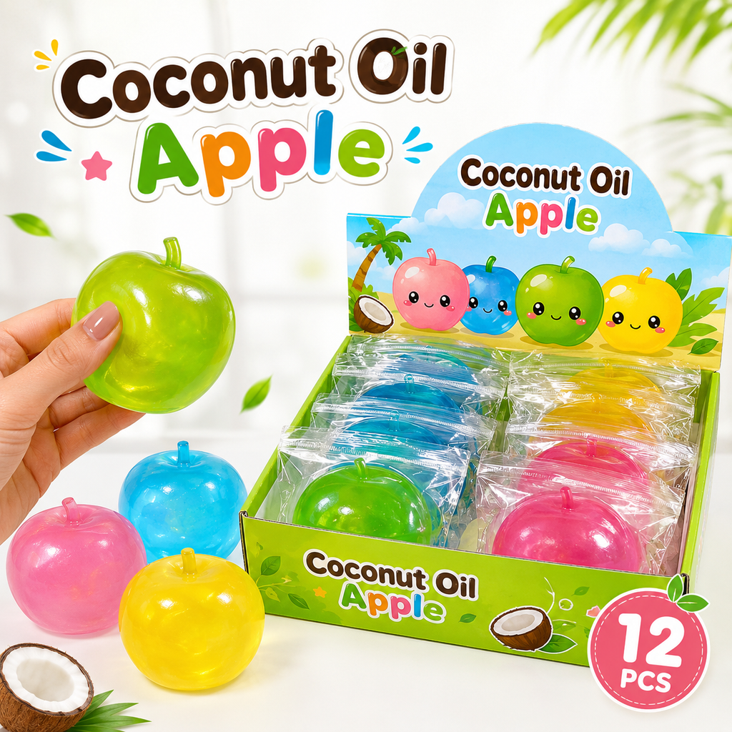 GS Wholesale (Formerly Known as Gypsy Soul) - Coconut Oil Squishy Apple Squeeze Toy — Stretchy Stress Ball