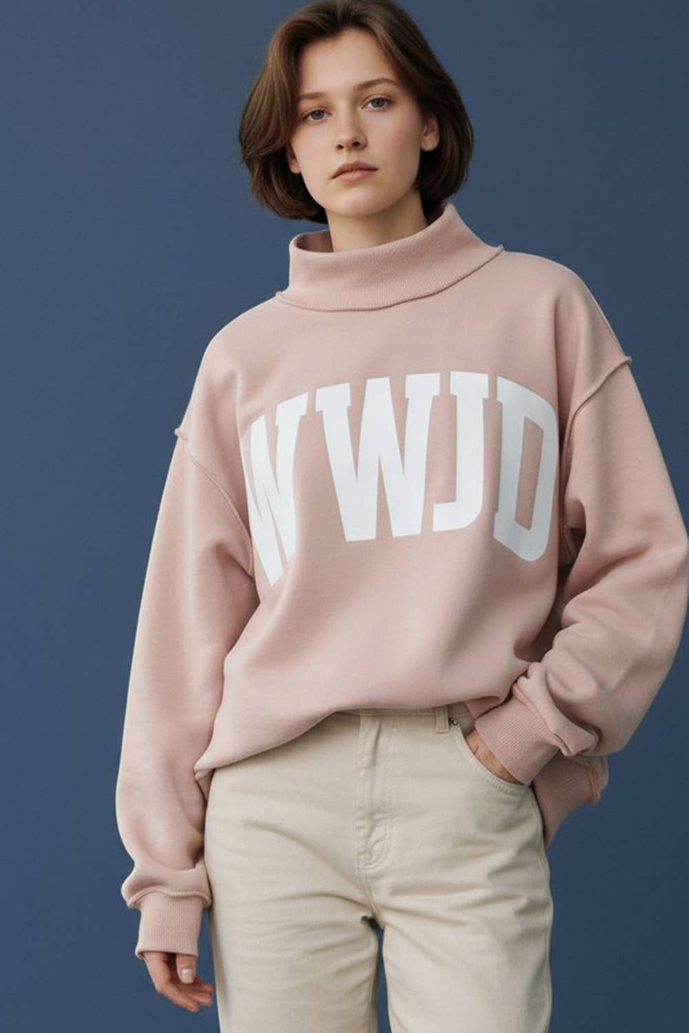 WWJD & AMEN' Reversible Mock Neck Sweatshirt