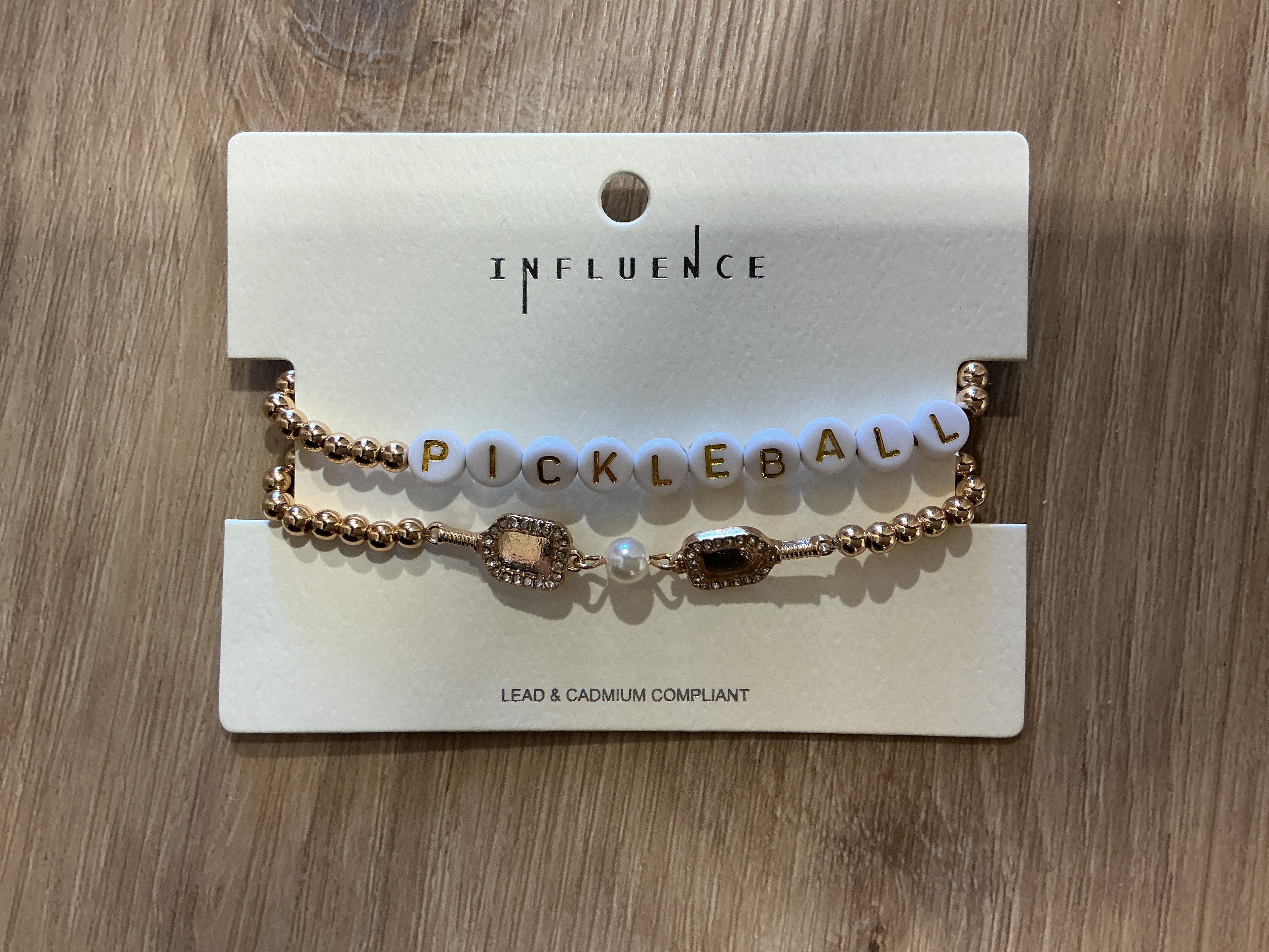 Pickleball 2 Row Beaded Bracket