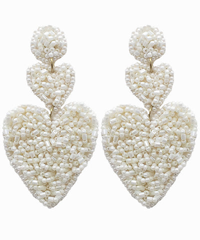Beaded Heart Earrings
