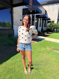 Polka Dot Short Sleeve Top