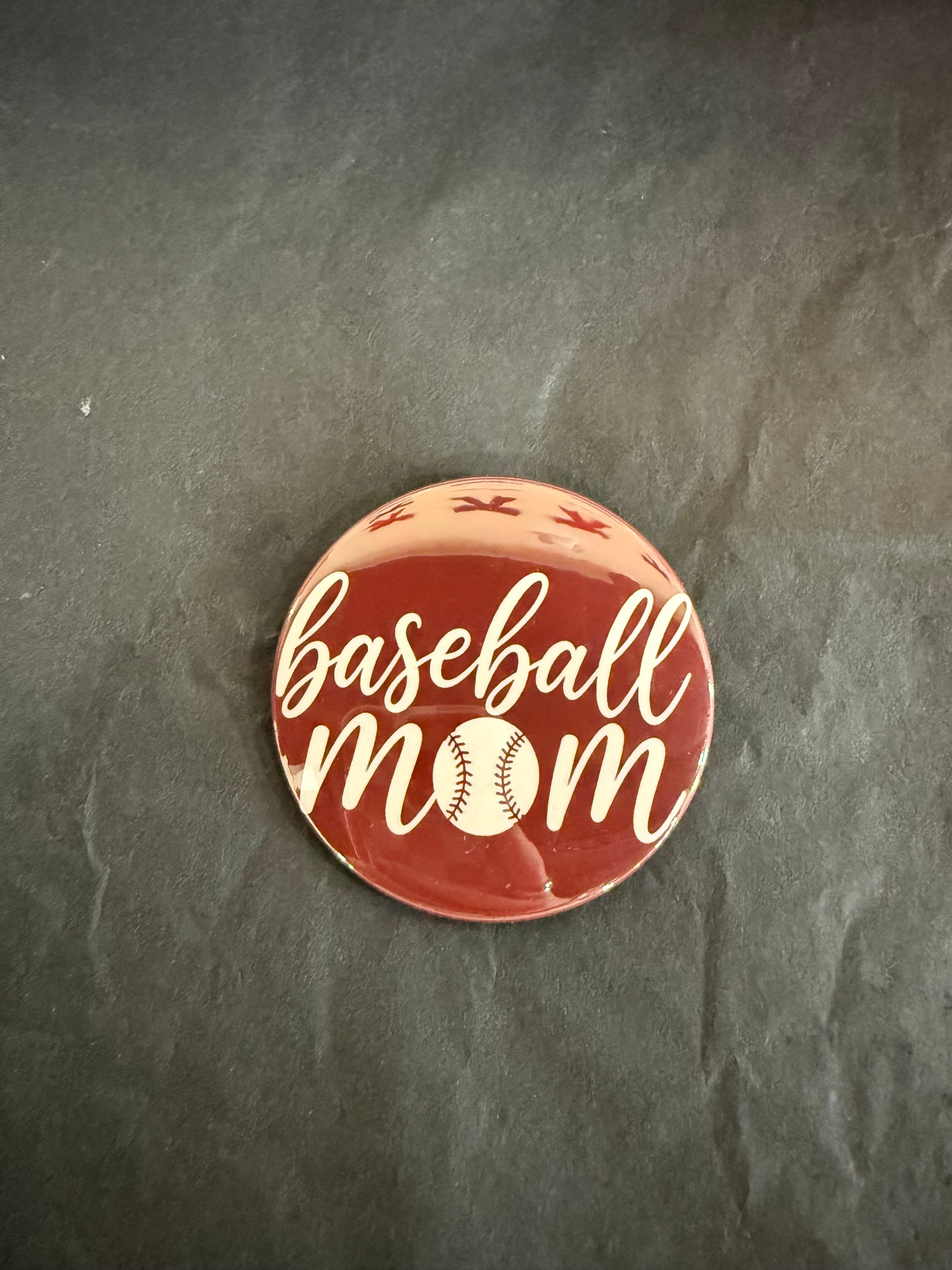 Baseball mom pin