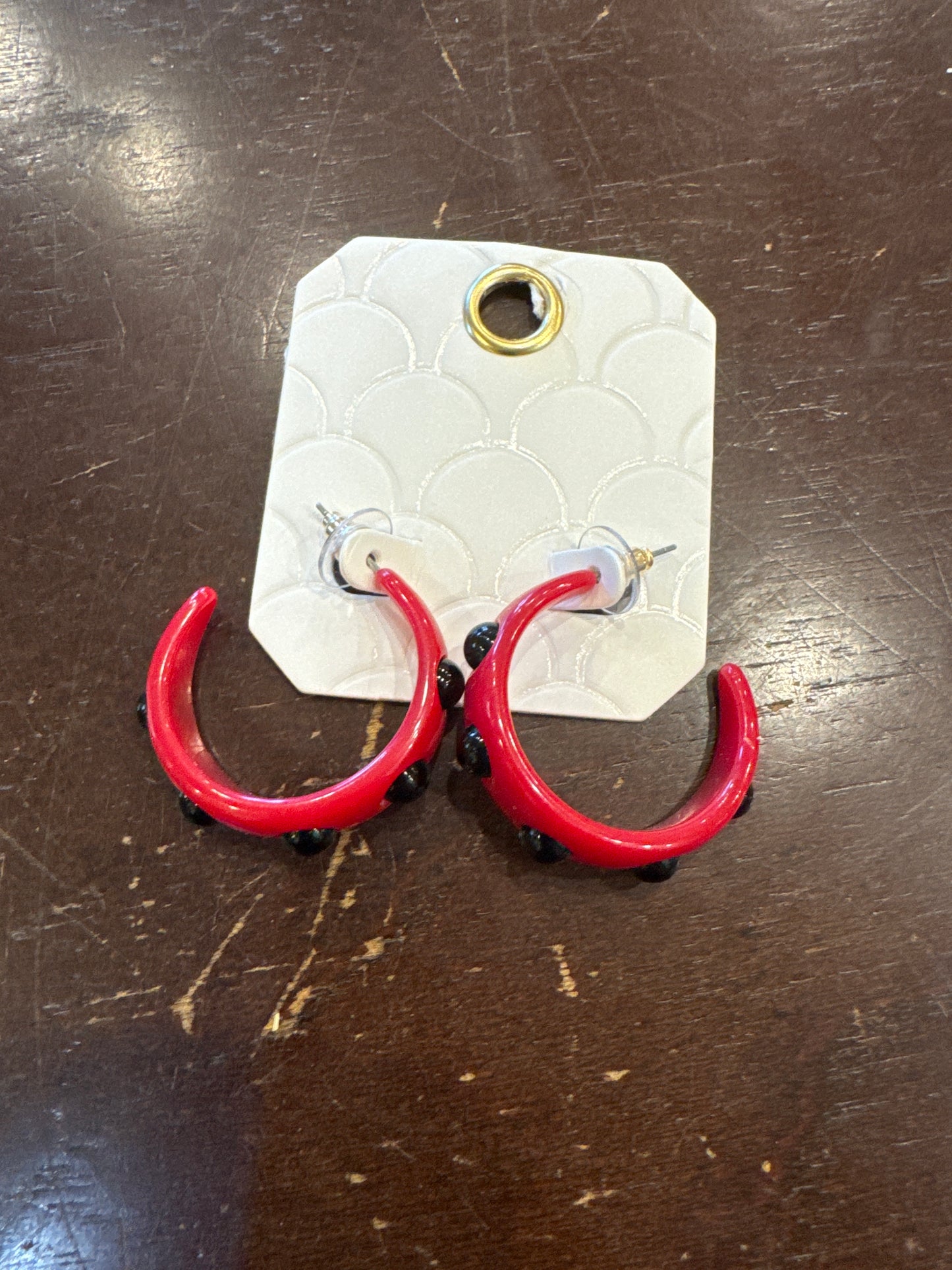 Gameday Dotted Ball Acetate Hoop Earrings