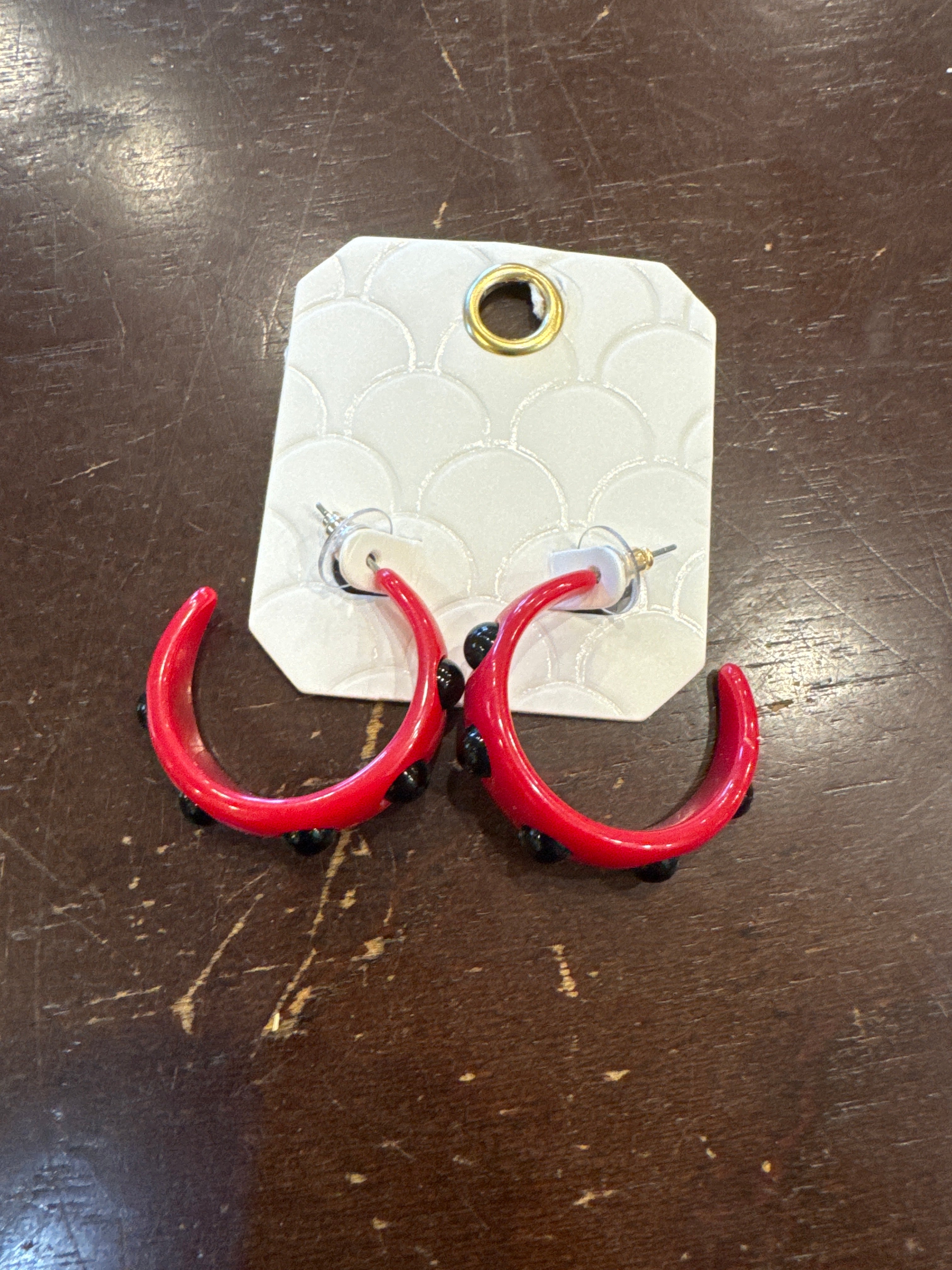 Gameday Dotted Ball Acetate Hoop Earrings