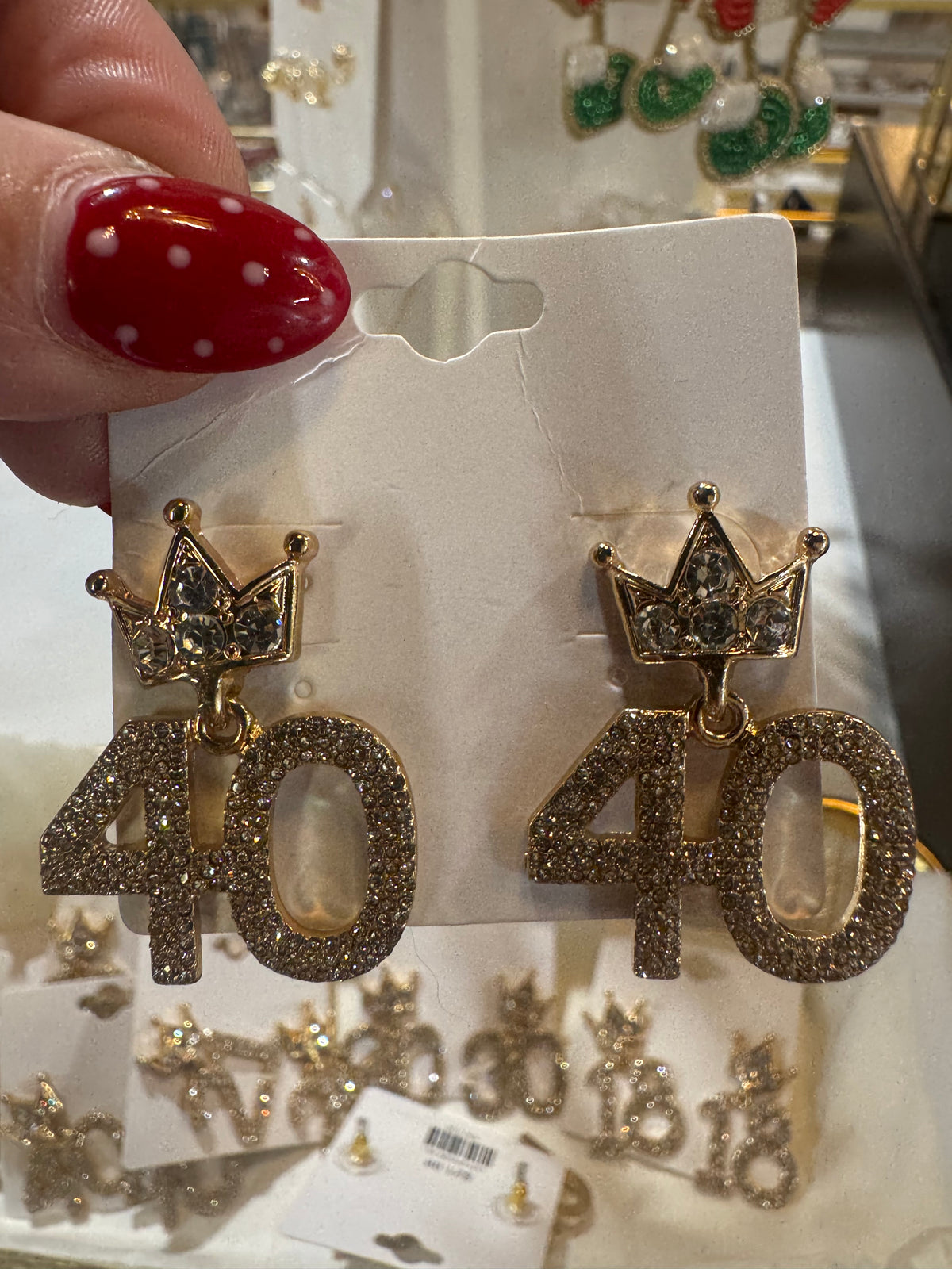 Gold Birthday Age Earrings