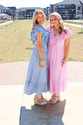 Ruffled Striped Midi Dress