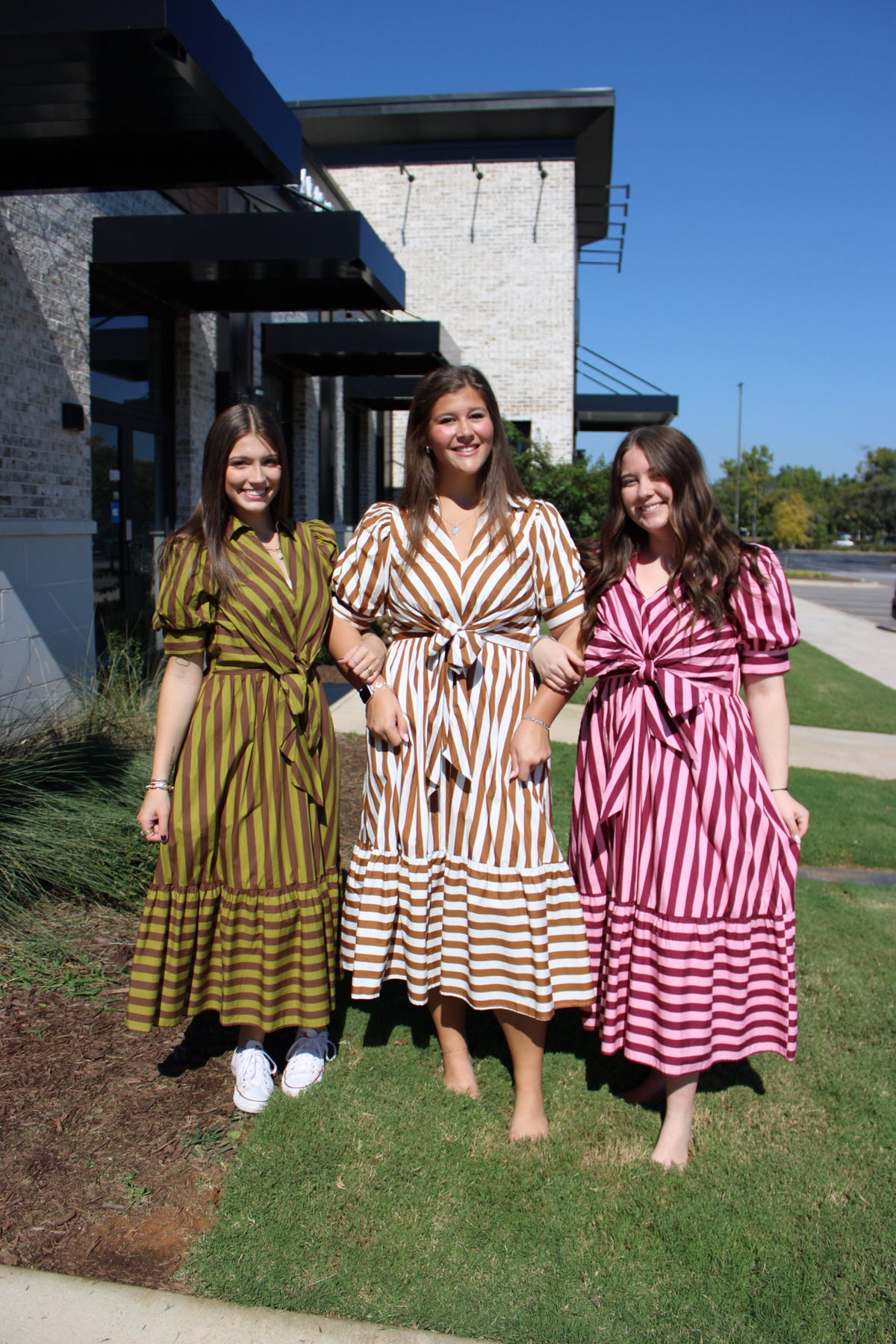 Striped Collared Midi Dress