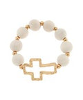 Wooden Beaded Cross Bracelet