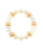Double Pearl & Color Rondelle Beads Bracelet