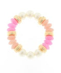 Double Pearl & Color Rondelle Beads Bracelet