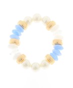Double Pearl & Color Rondelle Beads Bracelet