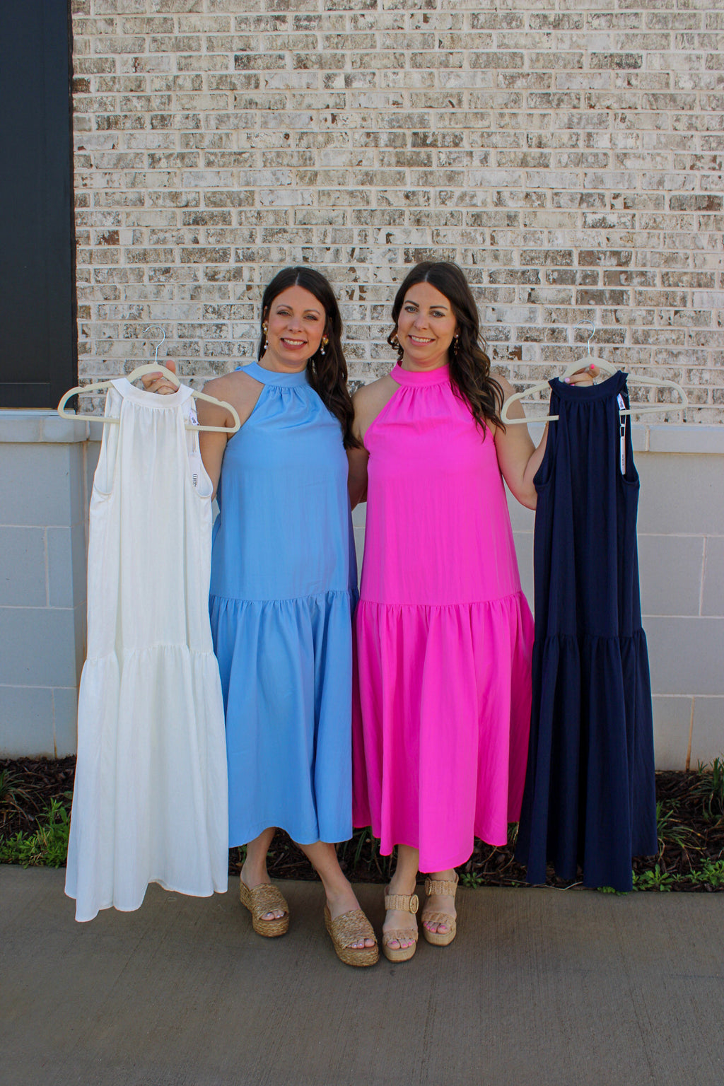 Halter Neck Sleeveless Midi Dress