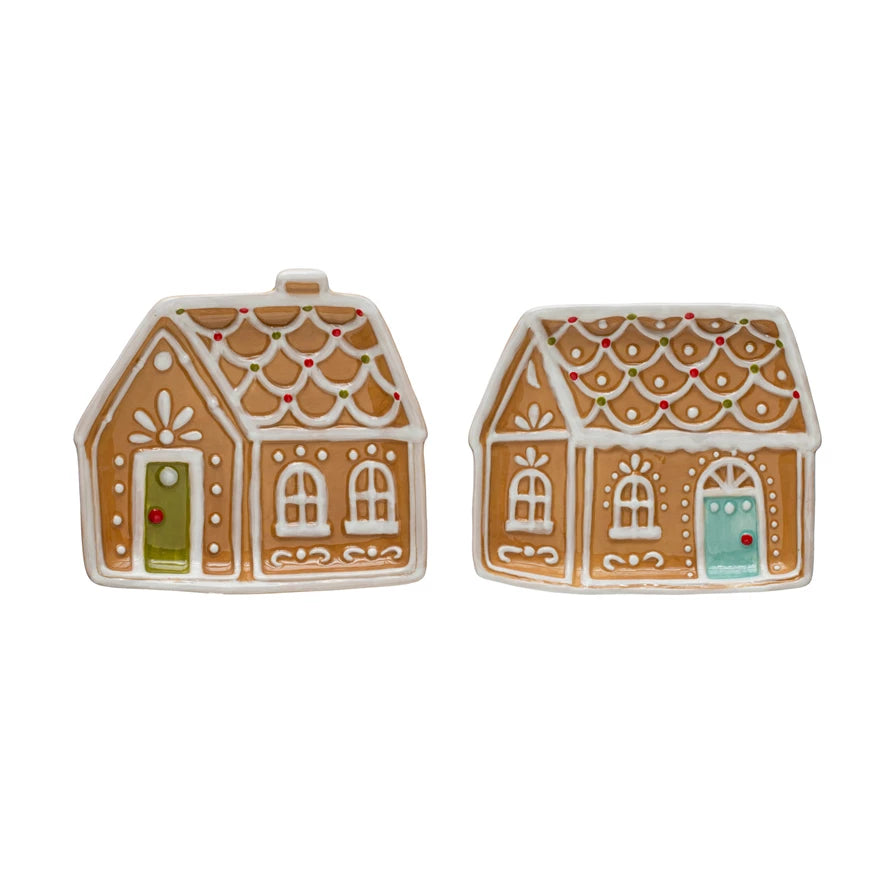 Ceramic Gingerbread House Plates