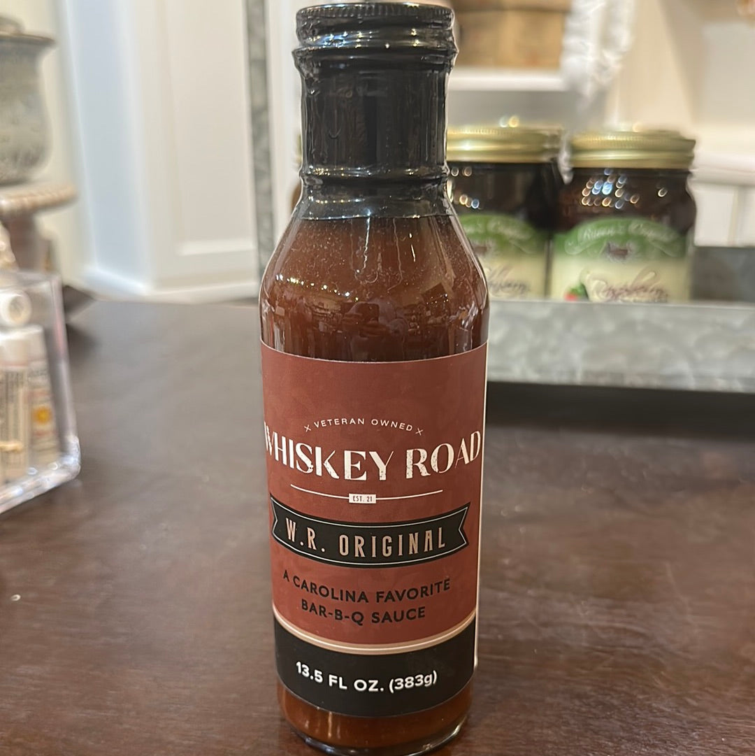 W.R. Original Whiskey Road BBQ sauce.