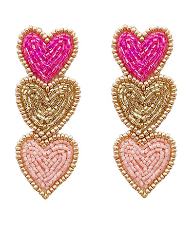 Beaded Heart Earrings