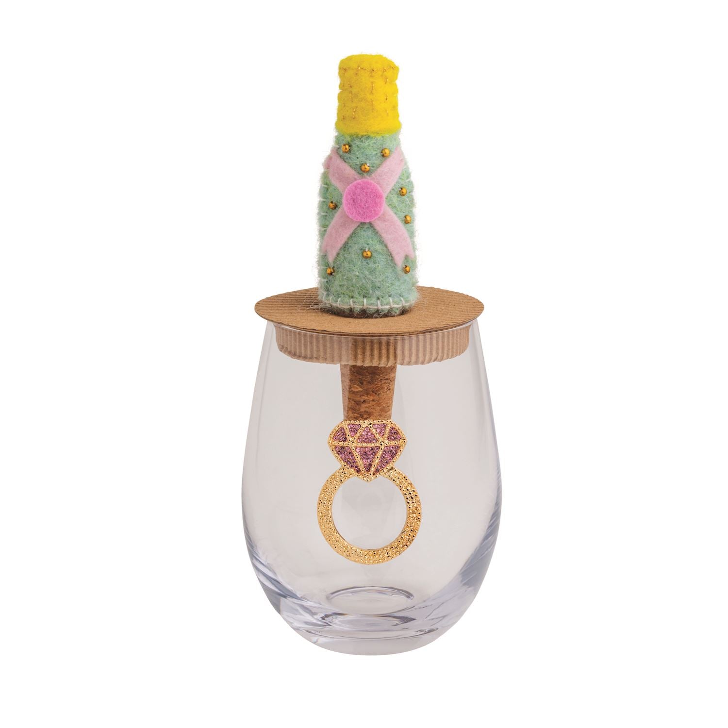 Beaded Wine Glass & Bottle Topper Sets