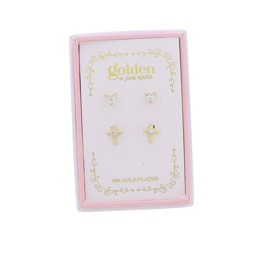Kid’s Golden Sweetheart Earrings