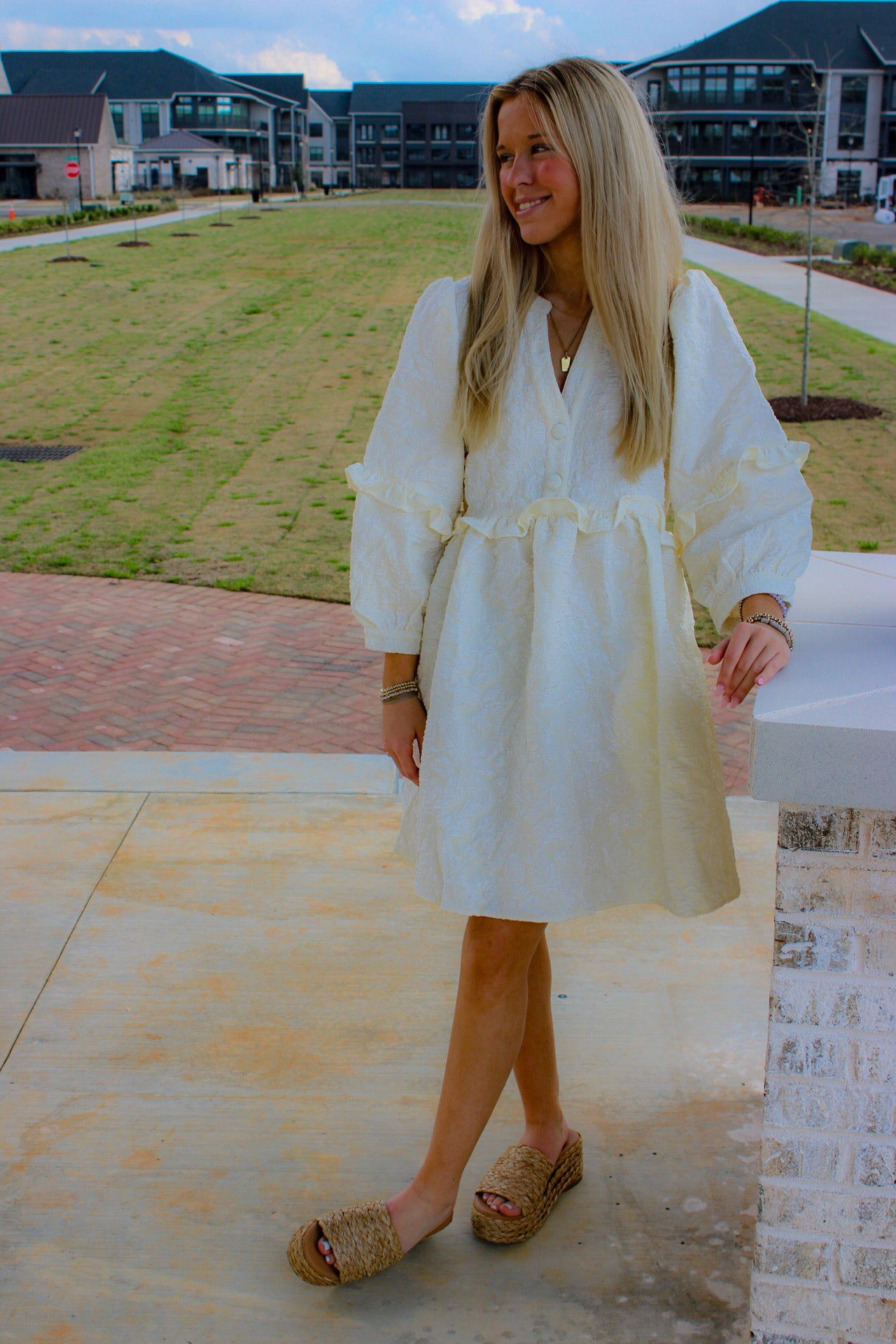 Floral Jacquard Dress