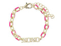 Hot Pink and Gold "xoxo" Bar Bracelet