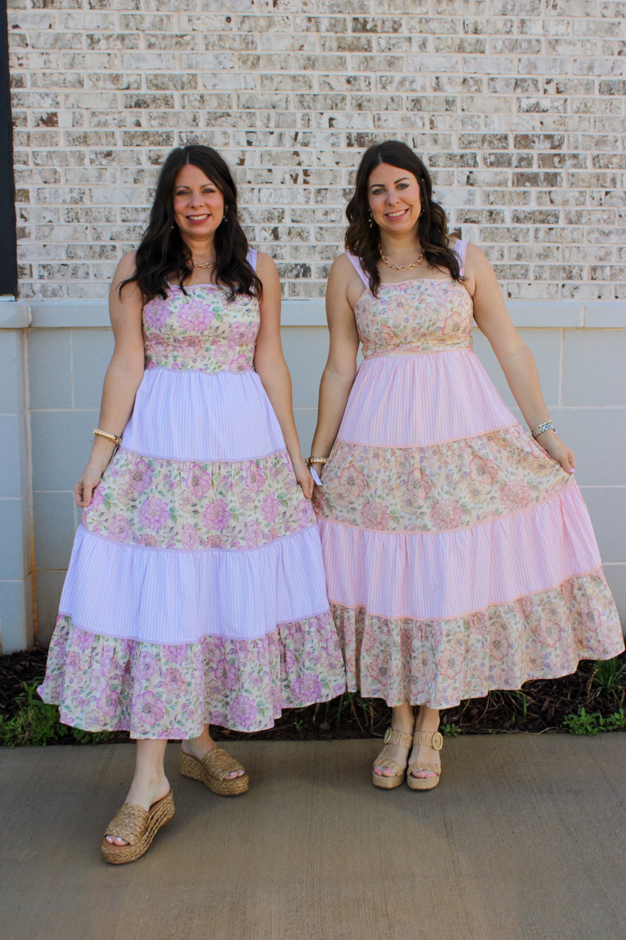 in february - DREAMY IDEAL TIERED MIDI DRESS MIXED IN FLORALS AND STRIPES