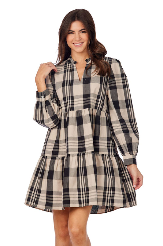 Tan Shannon Plaid Dress