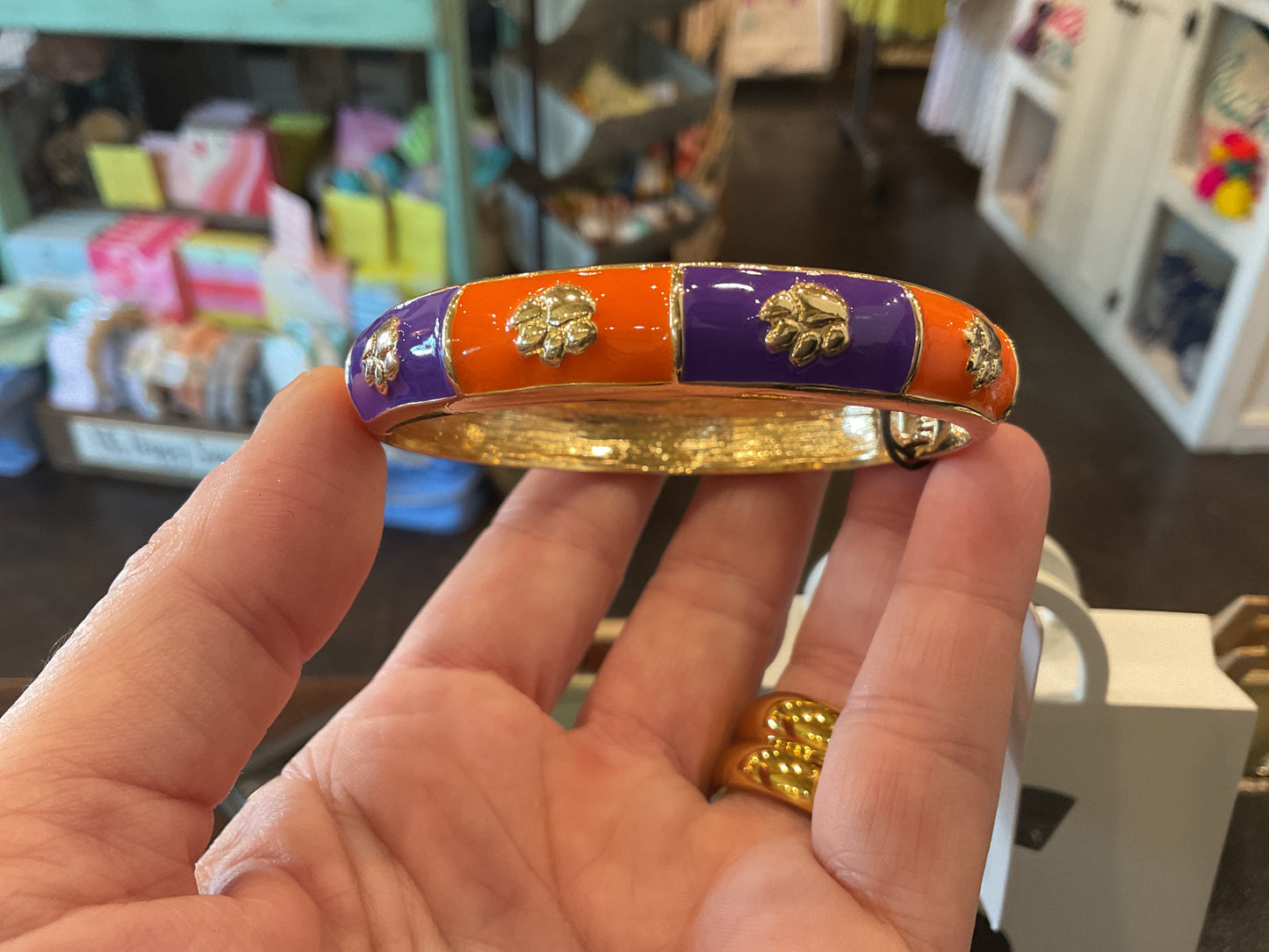 Canvas College Enamel Hinge Bangle