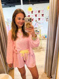Striped Rib Textured Knit Set