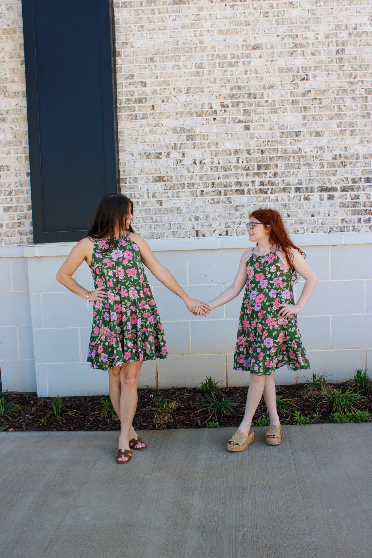 Womens Romantic Floral Halter Neck Tiered Midi Dress