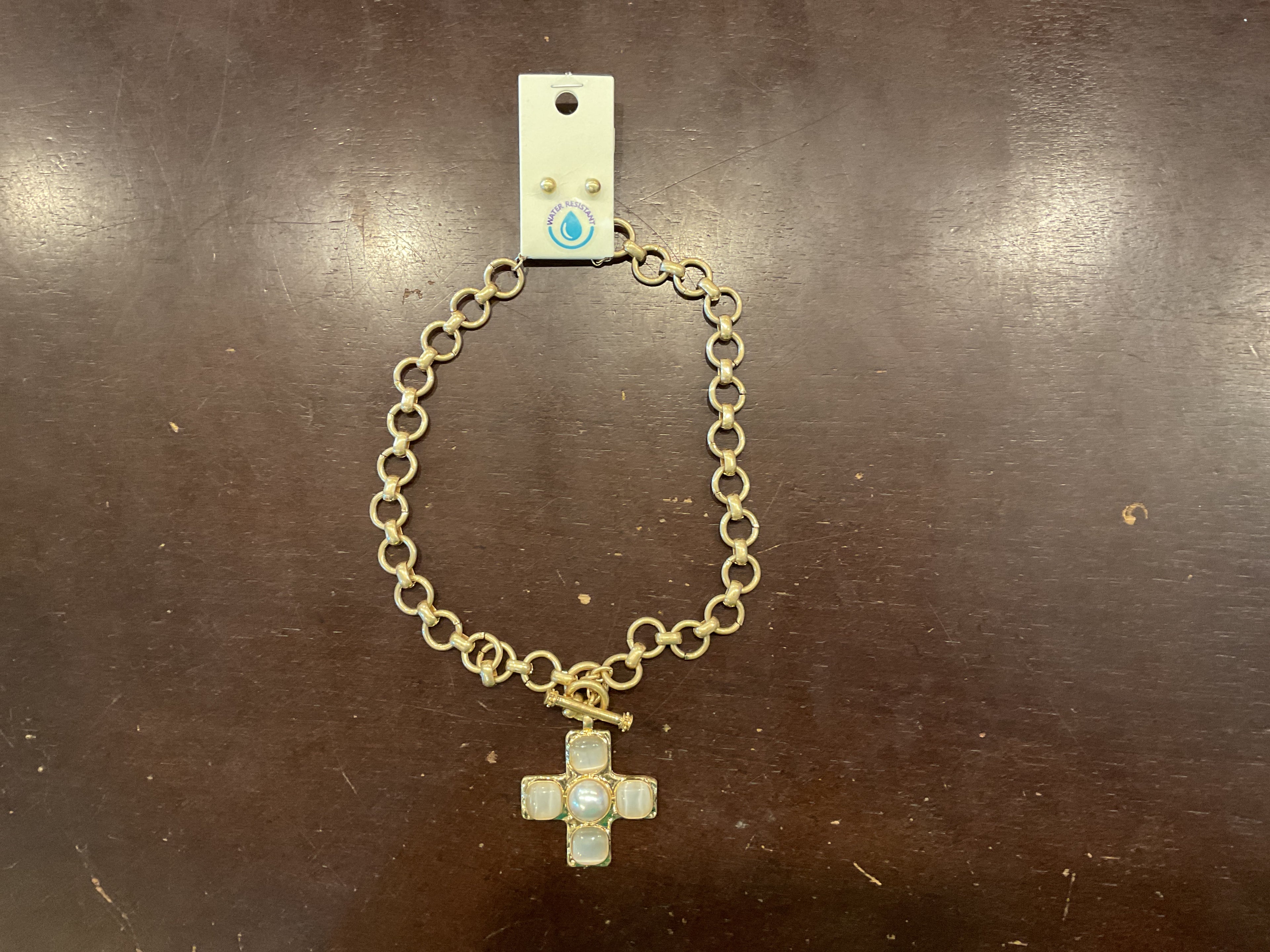 Chunky Cross & Chain Toggle Necklace Set