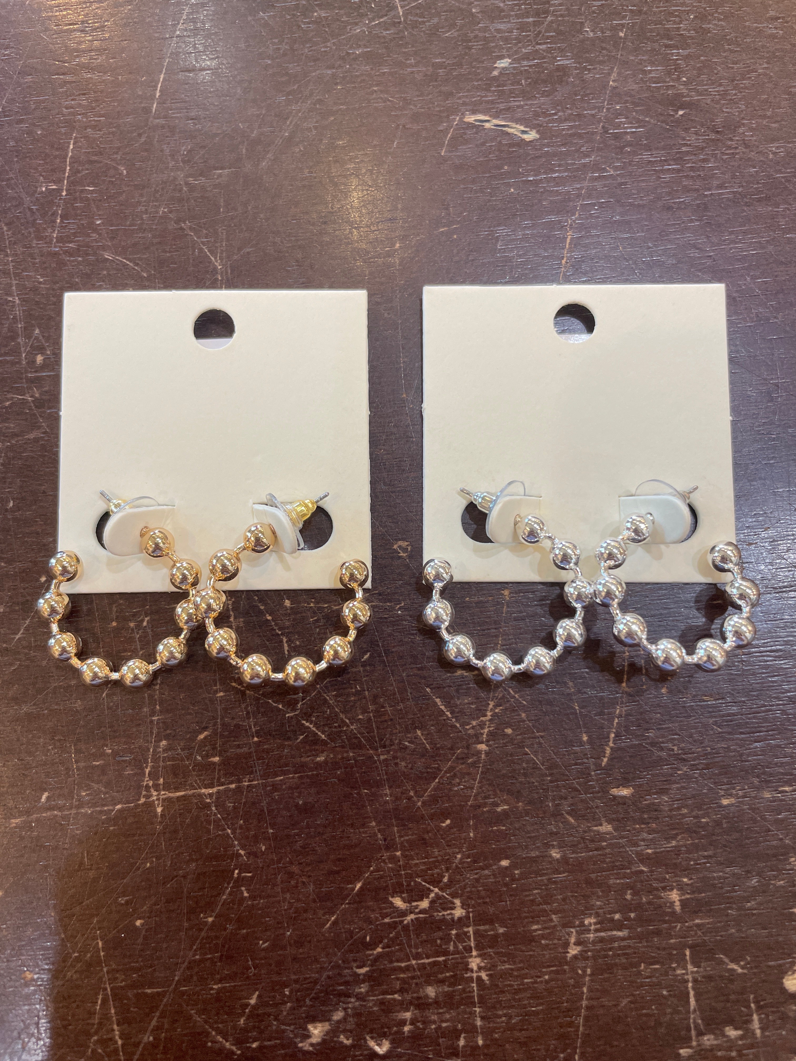 Ball Station Metal Hoop Earrings