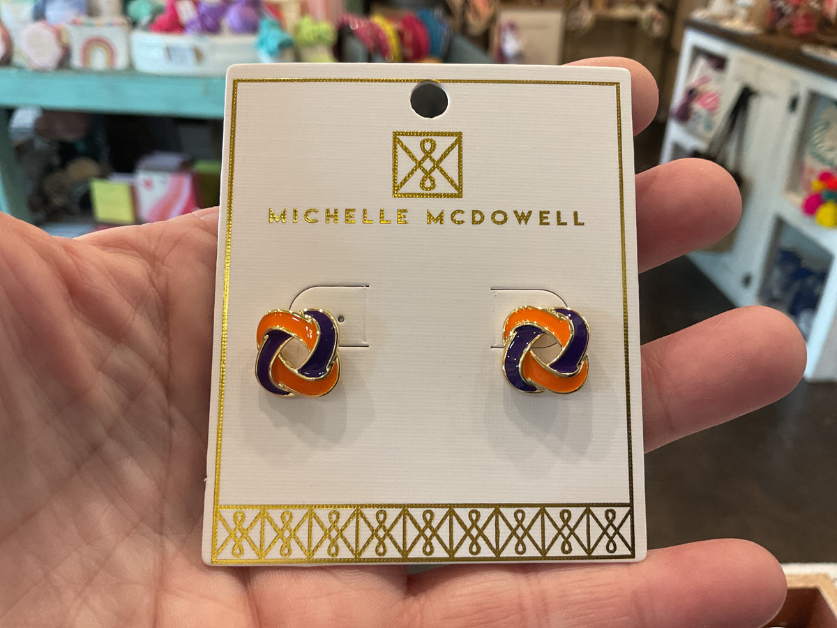Purple and Orange GameDay Earrings