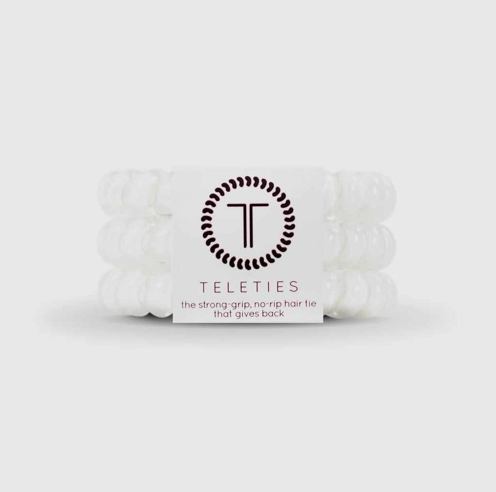 Coconut white teletie hair ties.
