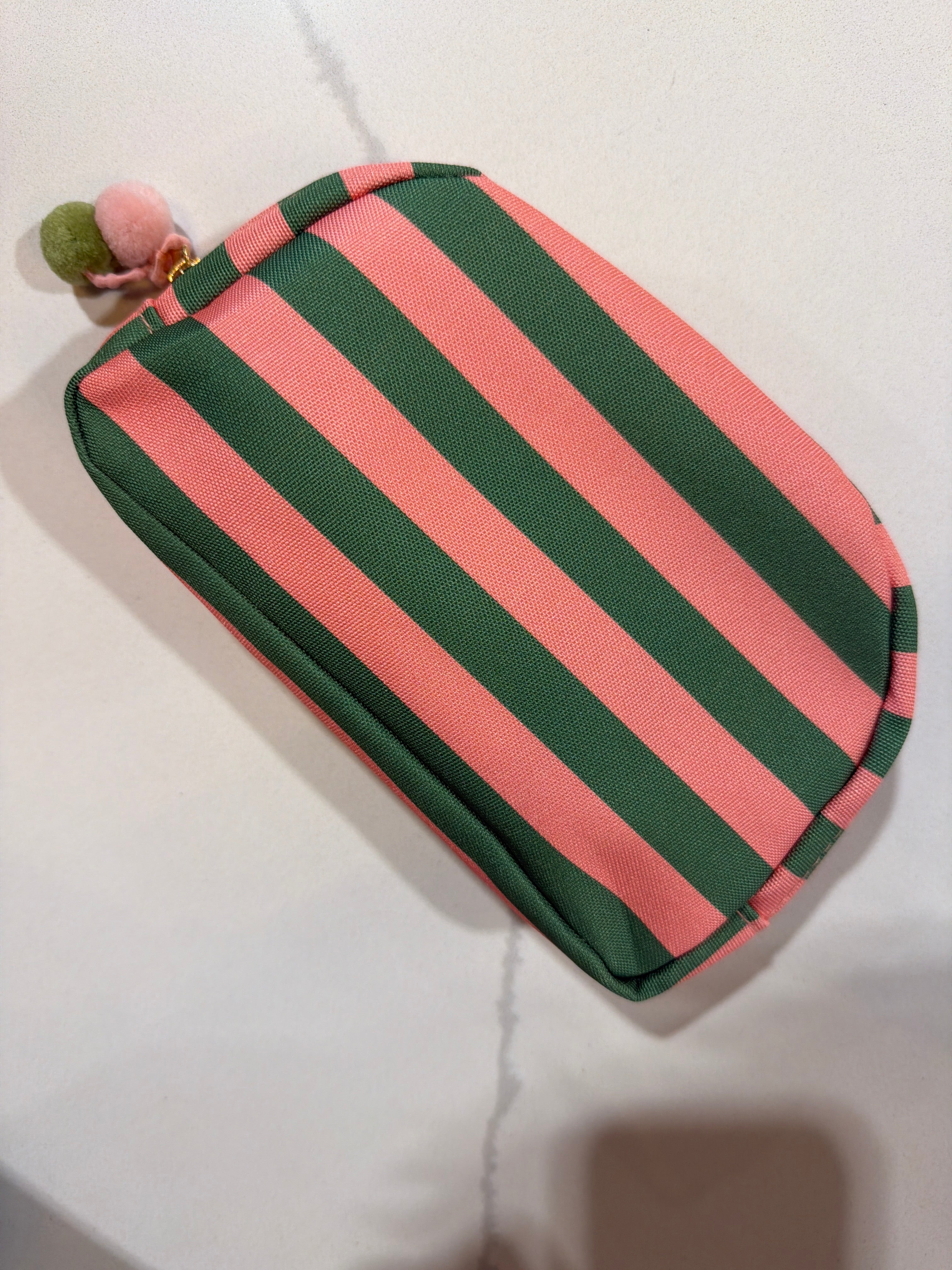 Embroidered Makeup Bag w PomPom
