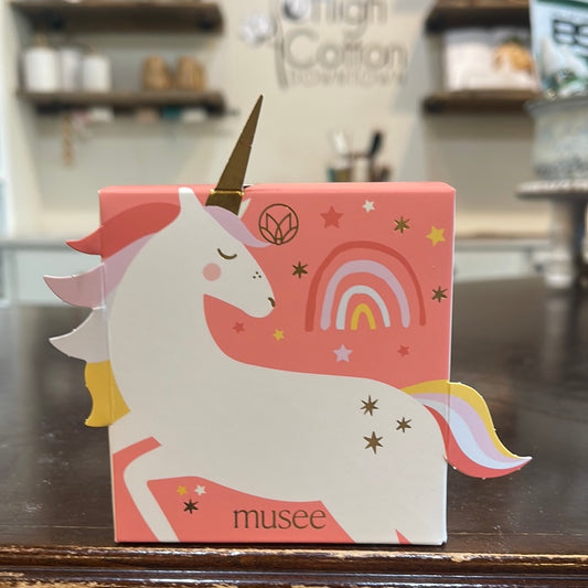 Pink unicorn Musee boxed bath balm.