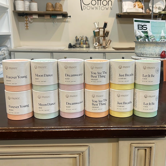 Assorted Musee Therapy Bath Balms.